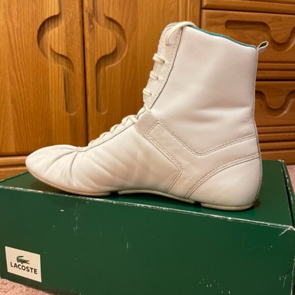 Y2K Lacoste White Leather Sneaker High Top GUC - Picture 7 of 14